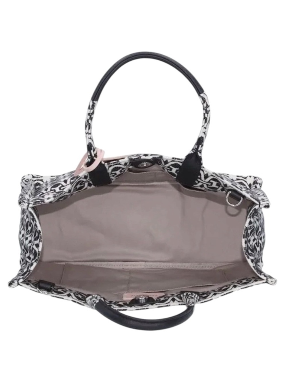 LIKE NEW Coccinelle Never Without Monogram Jacquar Tote in Multi/Noir - Picture 6 of 16
